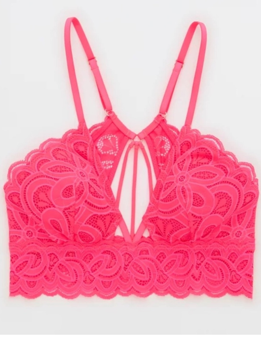 Lace Bralette - Hot Pink